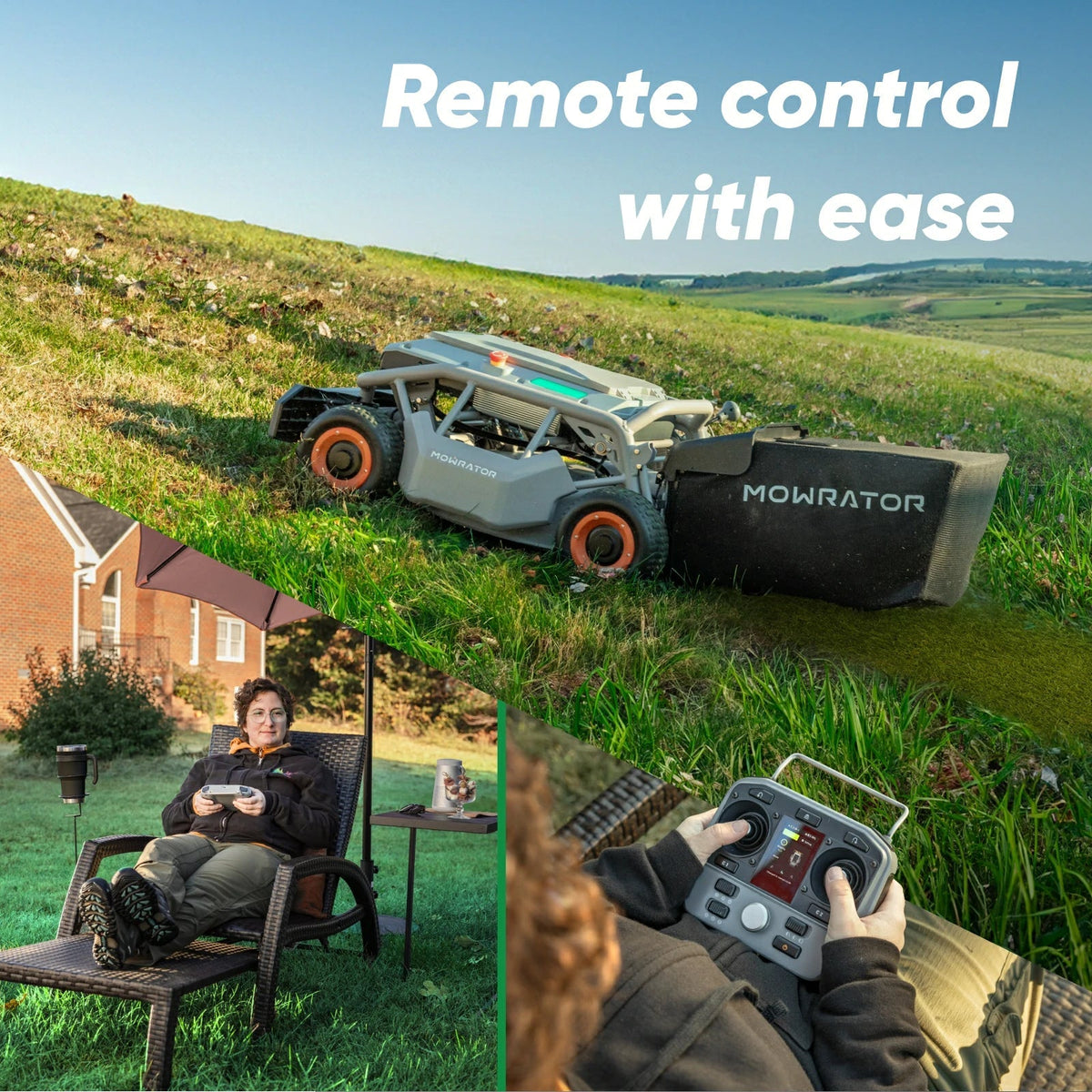 S1 4WD 40° Remote Control Lawn Mower — 85% Slope (Wide Wheel)