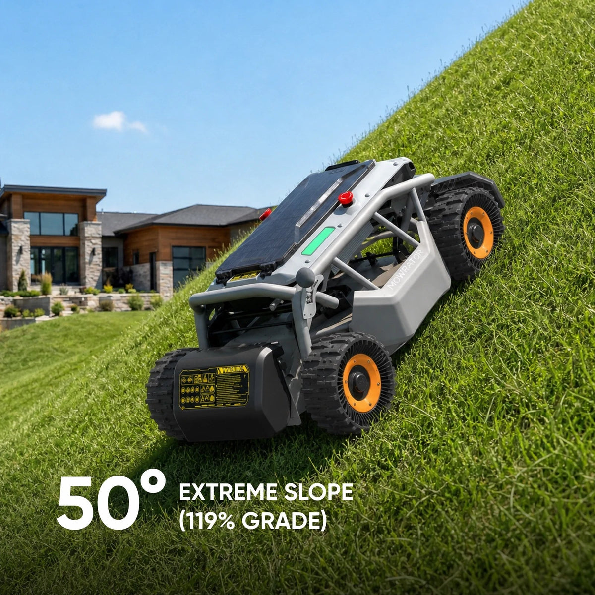 S1 4WD 50° Remote Control Lawn Mower — 119% Slope (Grip Tread)